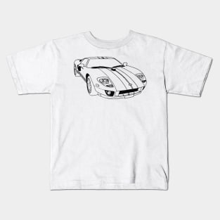 GT 40 Wireframe Drawing Kids T-Shirt